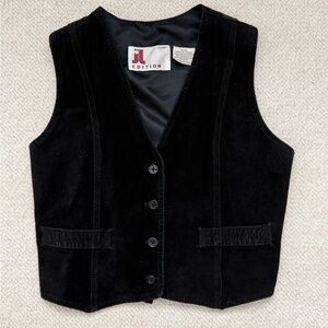 JL Edition Leather Black Vest Sz Small
